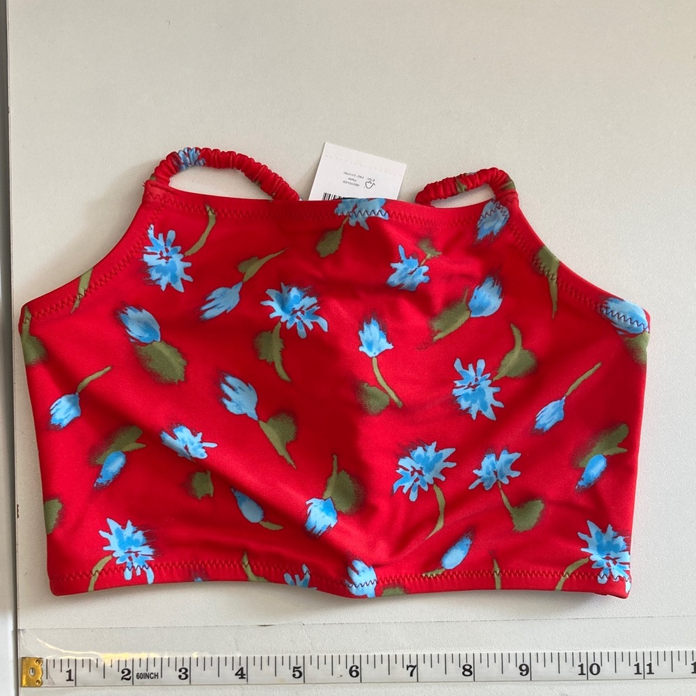 J Crew‎ Crewcuts Red and Blue Floral Swimwear Size 7